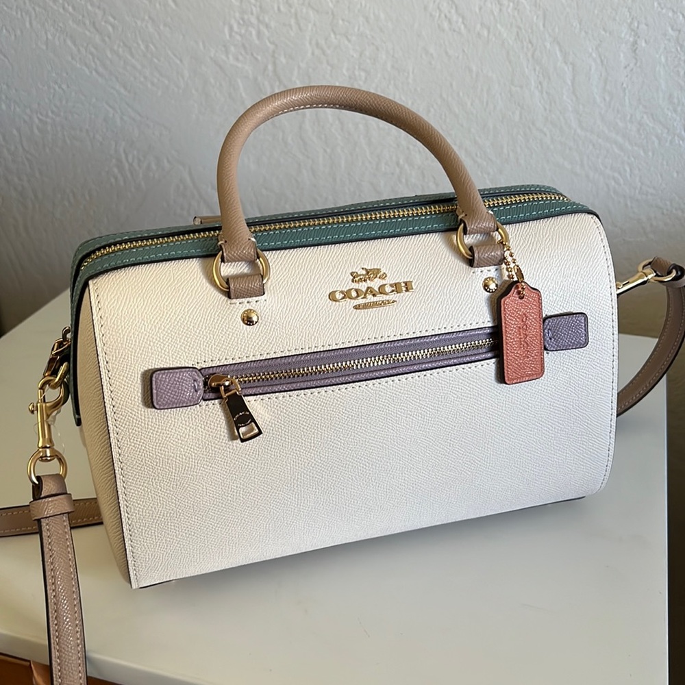 Coach Rowan Satchel Chalk / Multi Colorblock